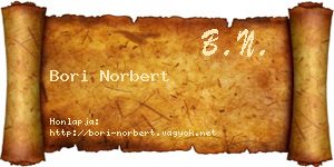 Bori Norbert névjegykártya