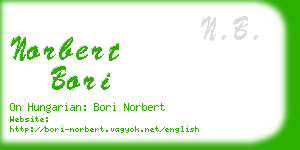 norbert bori business card